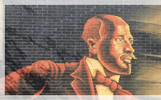 mural of black man