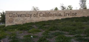 Photo of wall with "University of California, Irvine"