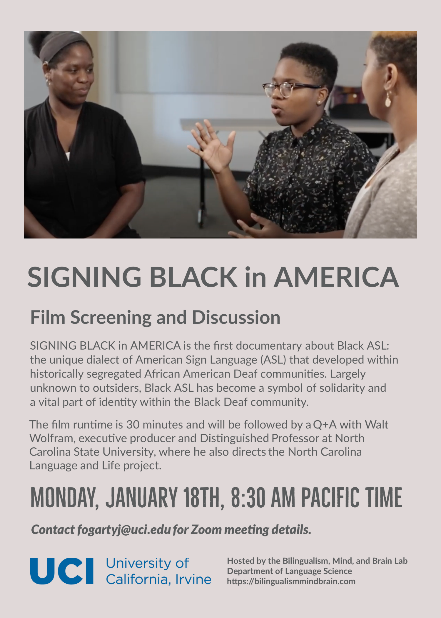 Signing Black in America Film Screening and Discussion