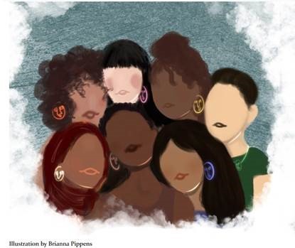 group of women of color illustration