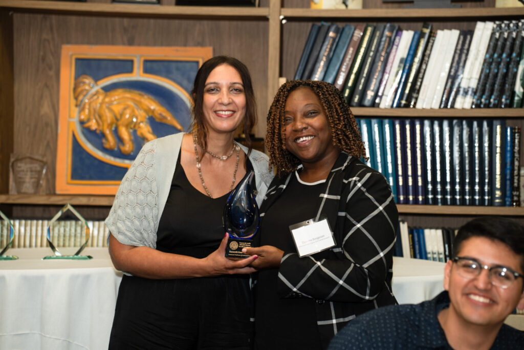 Anneeth Kaur Hundle receiving the Frances M. Leslie DECADE Mentor Excellence Award