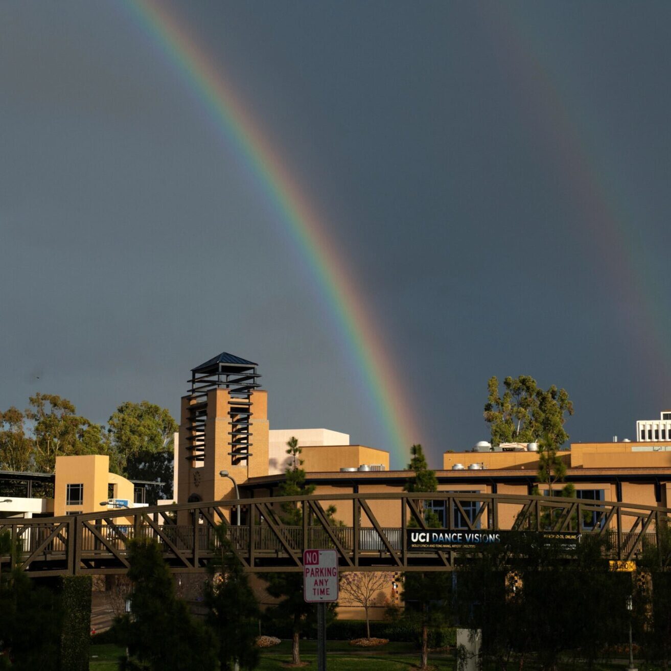 Rainbow over UC irvine campus